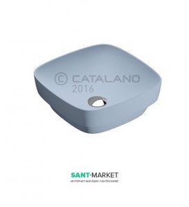 Раковина для ванної настільна або полувстраіваемие Catalano Green LUX 40х40 см без відп. під змішувач блакитна матова 140AGRLXAS