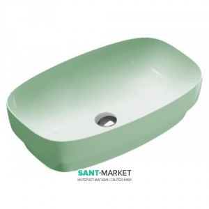 Раковина для ванной настольная или полувстраиваемая Catalano Green LUX 50х38 см  без отв. под смеситель зеленая матовая 150AGRLXVS