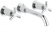 Смеситель для раковины двухрычажный настенный скрытый Grohe коллекция Atrio хром 20387000