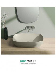 Раковина для ванной настольная или полувстраиваемая Catalano Green LUX 65х40 см без отв. под смеситель серый матовый  165AGRLXGS