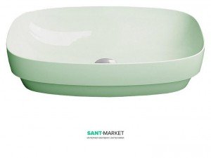 Раковина для ванної настільна або полувстраіваемие Catalano Green LUX 60х38 см без відп. під змішувач зелена матова 160AGRLXVS