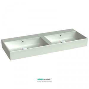 Раковина для ванной подвесная двойная Catalano Premium 120х47 см без отв. под смеситель белая 112VPD00