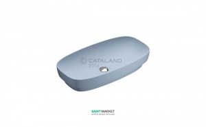 Раковина для ванної настільна або полувстраіваемие Catalano Green LUX 75х40 см без відп. під змішувач блакитна матова 175AGRLXAS