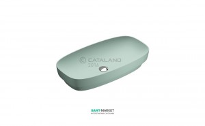 Раковина для ванної настільна або полувстраіваемие Catalano Green LUX 75х40 см без відп. під змішувач зелена матова 175AGRLXVS