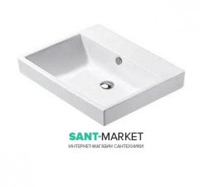 Раковина для ванної накладна Catalano Zero 60х50 см без відп. під змішувач біла 16QZE00