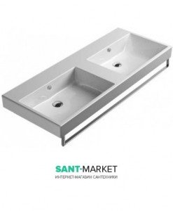 Раковина для ванної підвісна подвійна Catalano Zero 125x50 см без відп. під змішувач біла 1125ZE00