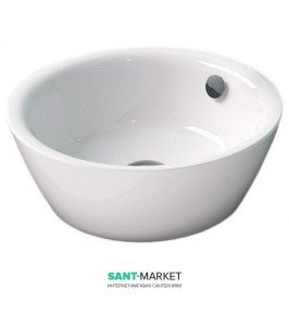 Раковина для ванной накладная на столешницу Catalano VELIS диаметром 42 см без отв. под смеситель белая 142VLN00 (142VL00)