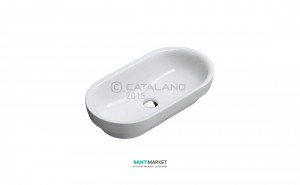 Раковина для ванної накладна Catalano SFERA 70х37 см без відп. під змішувач біла 170ASF00
