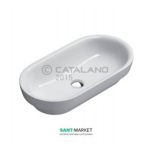 Раковина для ванної накладна Catalano SFERA 55х35 см без відп. під змішувач біла 155ASF00