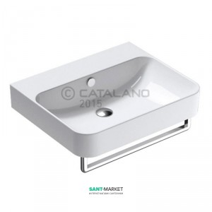 Раковина для ванной подвесная Catalano Green 60х50 см без отверстий под смеситель белая  160GR00