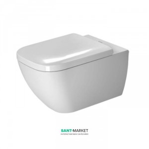 Унітаз підвісний безободковий Duravit Happy D.2 54x36 см білий 2222090000+ Сидіння для унітазу з мікроліфтом Duravit біле 0064590000
