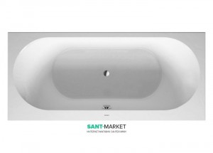 Ванна акриловая прямоугольная  с двумя наклонами для спины Duravit Darling New 180x80х46 белая 700244000000000