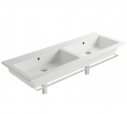 Раковина для ванної підвісна Globo FORTY3 125х47х14 см без отворів під змішувач біла FO125.BI