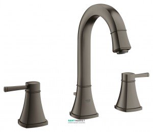 Змішувач для раковини Двохважеля з донним клапаном прихований Grohe Grandera матовий графіт 20389AL0