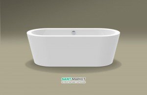 Ванна акриловая пристенная Knief Hot 180х80х60 белая 0100-272-06 + Сифон для ванны Knief 0100-091-06