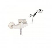 Смеситель для душа с лейкой держателем и шлангом Fiore KEVON CHIC хром/белый 81CR6510