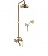 Змішувач для душа c переключать. стійкою 100 см лійкою 20 см і ручним душем Fiore MARGOT бронза 26ZZ0620