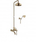 Смеситель для душа c переключат. стойкой 100 см лейкой 20 см и ручным душем Fiore MARGOT бронза 26ZZ0620