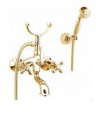 Смеситель для ванны c шлангом и ручным душем Fiore MARGOT золото 26OO0600