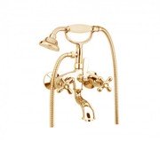 Смеситель для ванны c ручным душем и шлангом Fiore MARGOT SKY золото/Swarovski 01OO0600