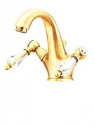 Смеситель для раковины на 1 отверстие Fiore GIOIELLI золото/Swarovski 08OO0623