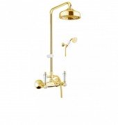 Смеситель для душа с верхней лейкой и ручным душем Fiore GIOIELLI золото/Swarovski 08OO0620