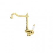 Змішувач для раковини високий на 1 отвір Fiore IMPERIAL золото / кераміка 83OO5414