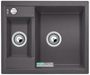 Мойка для кухни прямоугольная BLANCO METRA 6 SILGRANIT врезная  с клапаном-автоматом  темная скала 518874
