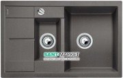 Мийка для кухні прямокутна BLANCO METRA 6 S COMPACT SILGRANIT врізна з клапаном-автоматом темна скеля 518876