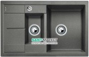 Мийка для кухні прямокутна BLANCO METRA 6 S COMPACT SILGRANIT врізна з клапаном-автоматом алюметаллик 513553