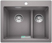 Мойка для кухни прямоугольная BLANCO PLEON 6 Split врезная  искусственный гранит  алюметаллик 521691