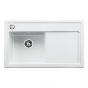 Мойка для кухни прямоугольная Blanco ZENAR 45 S-F SILGRANIT клапан-автомат  чаша слева  белый 523822