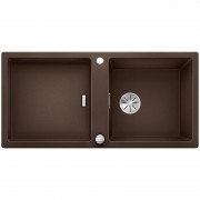 Мийка для кухні прямокутна BLANCO Adon XL 6S SILGRANIT врізна з клапаном-автоматом кава 523613