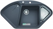Мойка для кухни угловая BLANCO DELTA II SILGRANIT врезная  с клапаном-автоматом  темная скала 523657