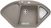 Мойка для кухни угловая BLANCO DELTA II SILGRANIT врезная  с клапаном-автоматом  серый беж 523666