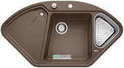 Мийка для кухні кутова BLANCO DELTA II SILGRANIT врізна з клапаном-автоматом мускат 523668