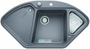 Мойка для кухни угловая BLANCO DELTA II SILGRANIT врезная  с клапаном-автоматом  алюметаллик 523658