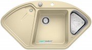 Мойка для кухни угловая BLANCO DELTA II SILGRANIT врезная  с клапаном-автоматом  шампань 523664