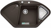 Мойка для кухни угловая BLANCO DELTA II SILGRANIT врезная  с клапаном-автоматом  кофе 523669