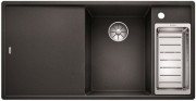 Мийка для кухні прямокутна BLANCO Axia III 6S SILGRANIT врізна з клапаном-автоматом антрацит 523472