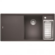 Мойка для кухни прямоугольная BLANCO Axia III 6S SILGRANIT врезная  с клапаном-автоматом  темная скала  523473