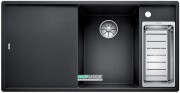 Мийка для кухні прямокутна BLANCO Axia III 6S SILGRANIT врізна з клапаном-автоматом антрацит 523462