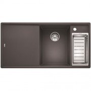 Мойка для кухни прямоугольная BLANCO Axia III 6S SILGRANIT врезная  с клапаном-автоматом  темная скала  523473