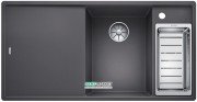 Мийка для кухні прямокутна BLANCO Axia III 6S SILGRANIT врізна з клапаном-автоматом темна скеля 523463