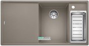 Мийка для кухні прямокутна BLANCO Axia III 6S SILGRANIT врізна з клапаном-автоматом сірий беж 523469