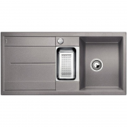 Мийка для кухні прямокутна Blanco METRA 6 S-F штучний граніт 2 чаші алюметаллик 519114