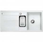 Мийка для кухні прямокутна Blanco METRA 6 S-F штучний граніт 2 чаші білий 519115