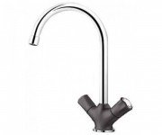 Змішувач для кухні Blanco Amona двухвентильний хром / темна скеля 520777