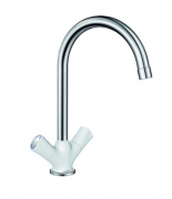 Смеситель для кухни Blanco Amona двухвентильный  хром/белый 520772