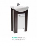 Тумба под раковину Kolo Runa напольная 56.5 см венге/белый глянец 89476000